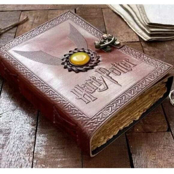 Vintage Harry Potter Phoenix Handcrafted Leather Hogwarts Journal Diary 7” x 5” - Picture 1 of 7